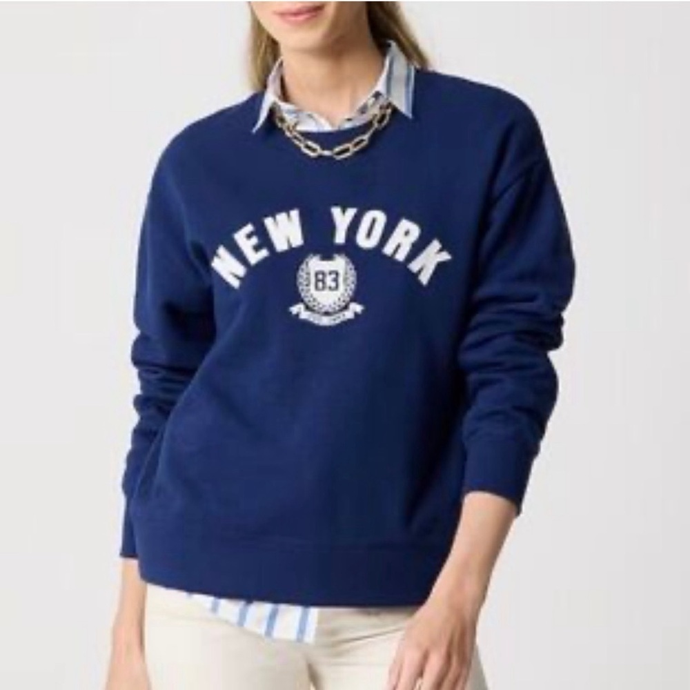 J. Crew New York Graphic Navy Crewneck Sweatshirt XXS